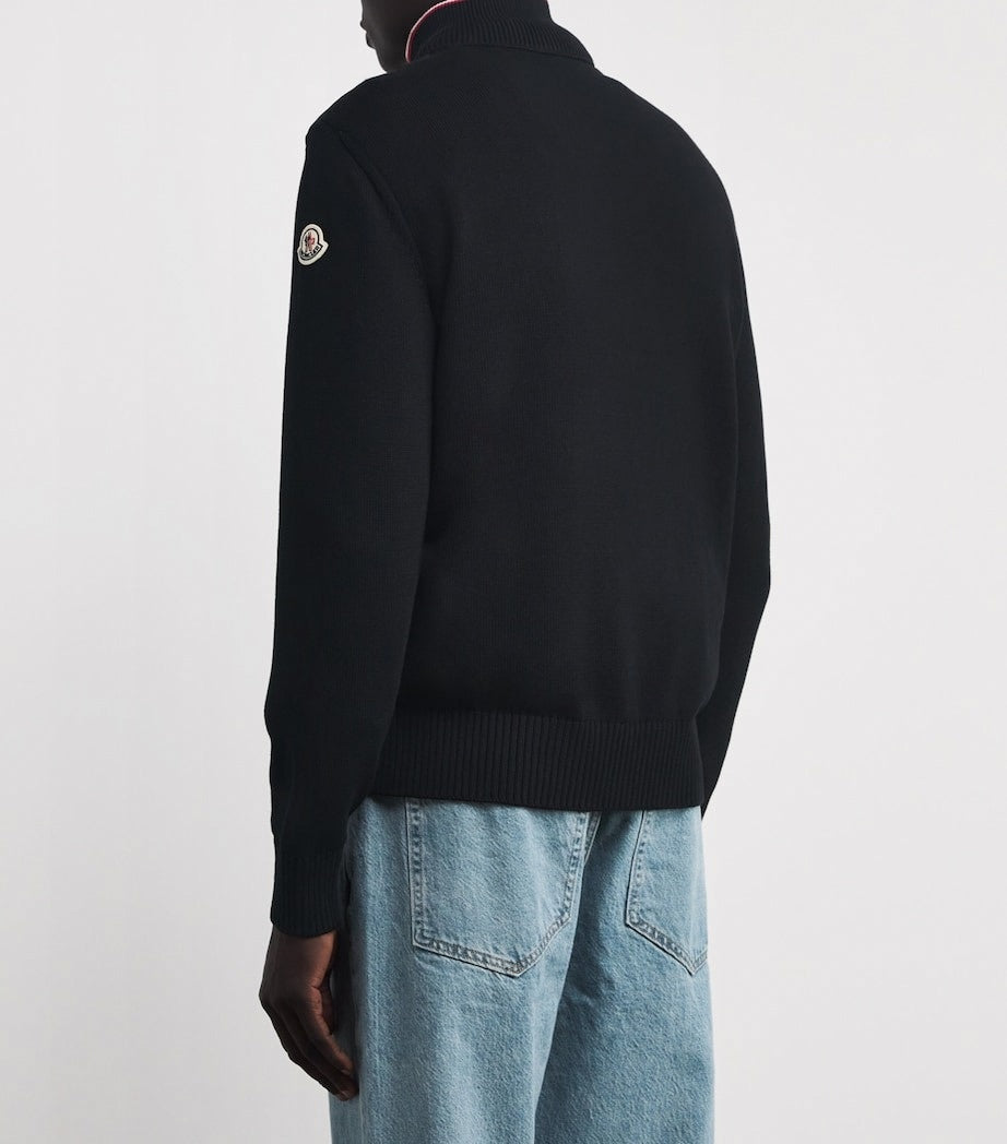 Cotton Down-Front Cardigan