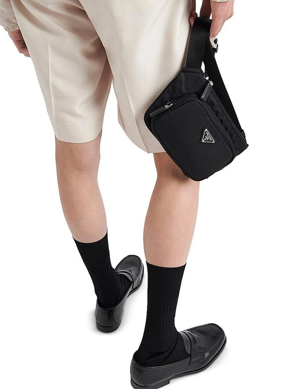 Re-Nylon Crossbody Belt Bag – Black