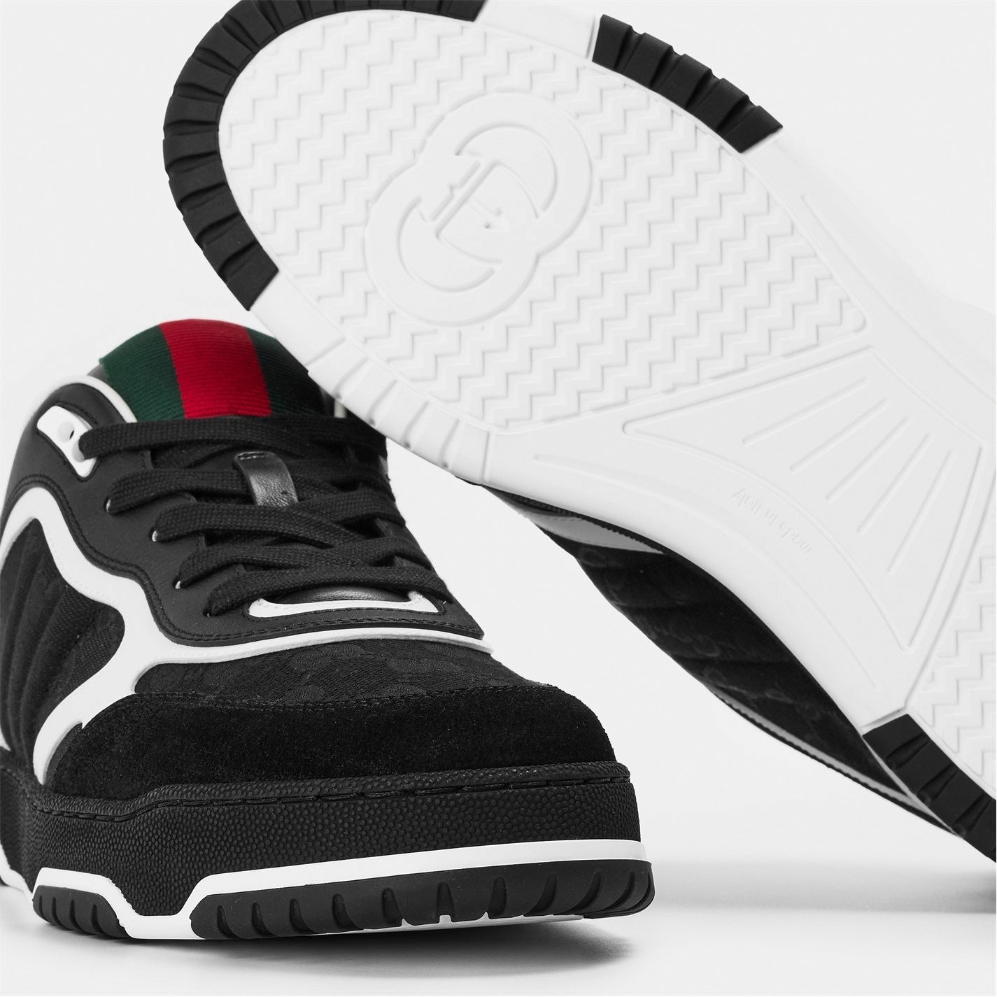 GG Re-Web Sneakers in Black and White