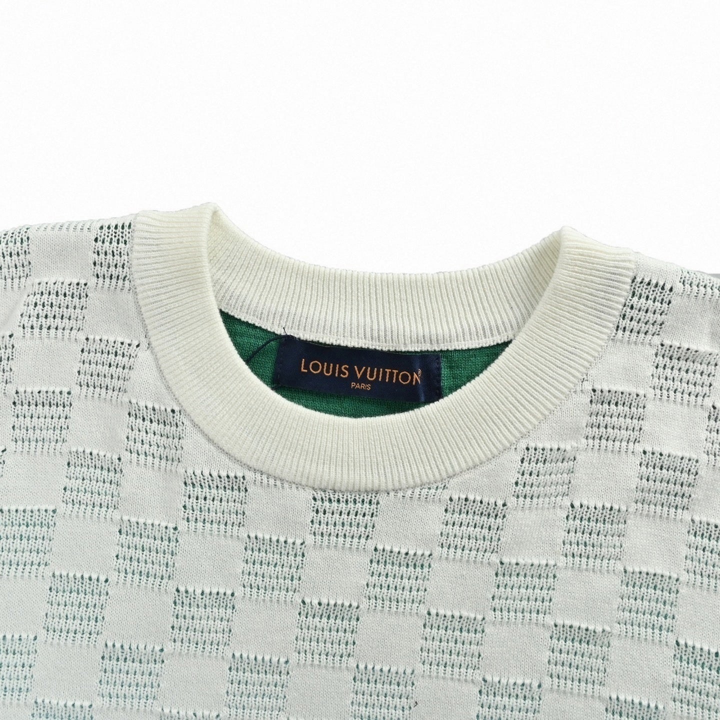 Damier Pattern Knit Sweater