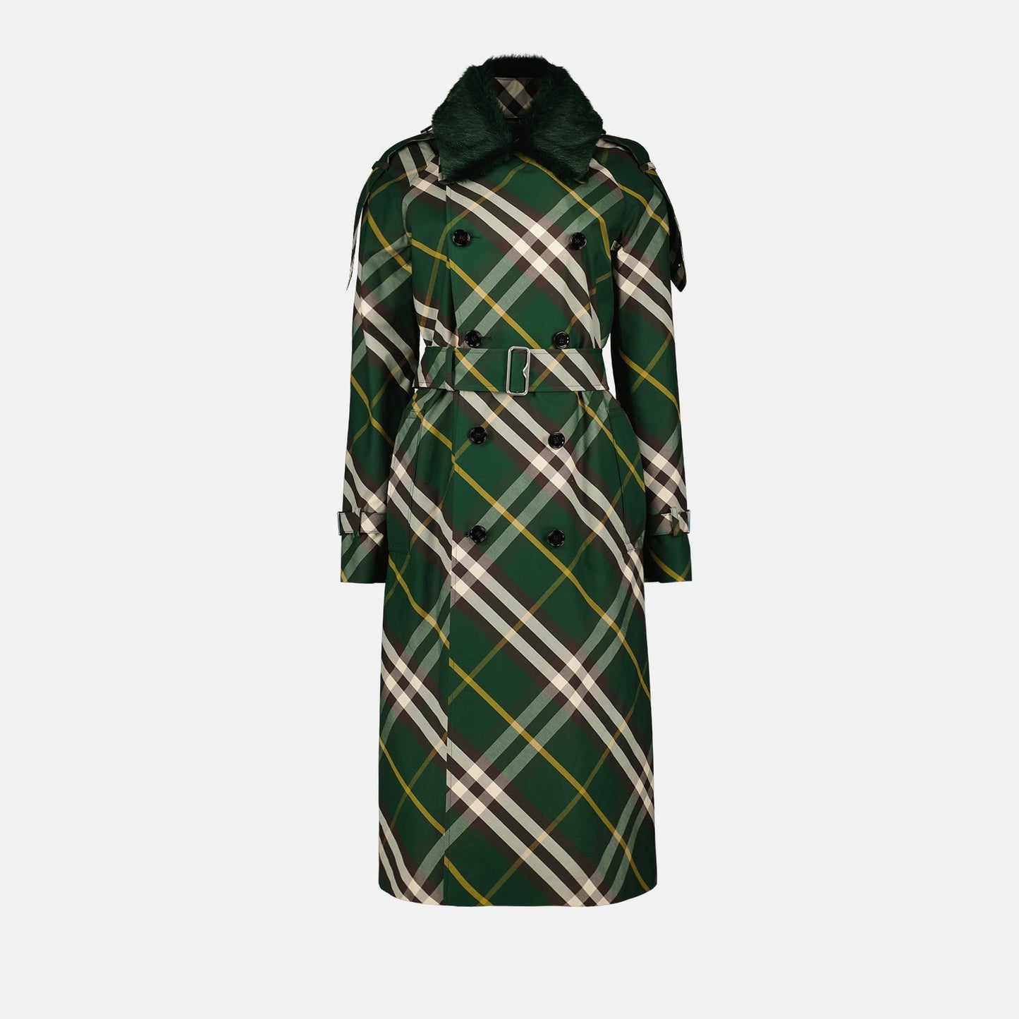 Checked Trench Coat