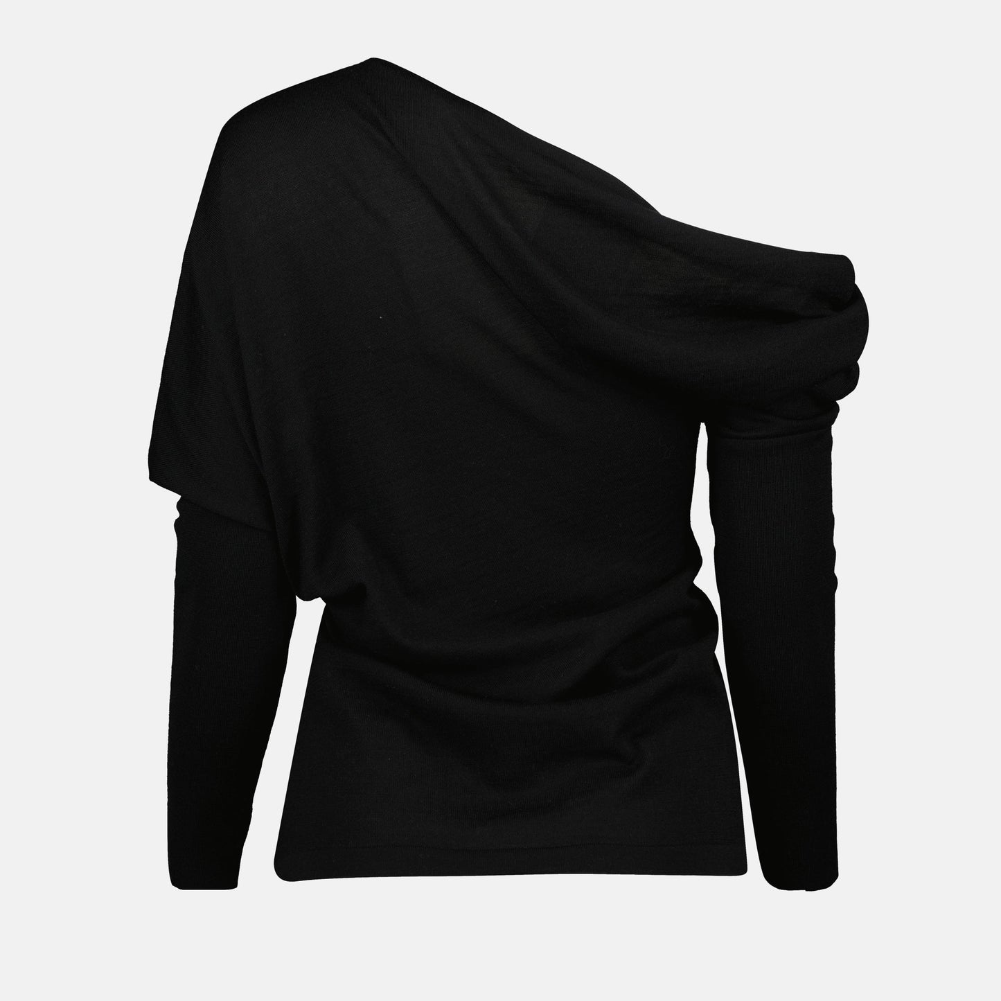 Draped Collar Wool Sweater