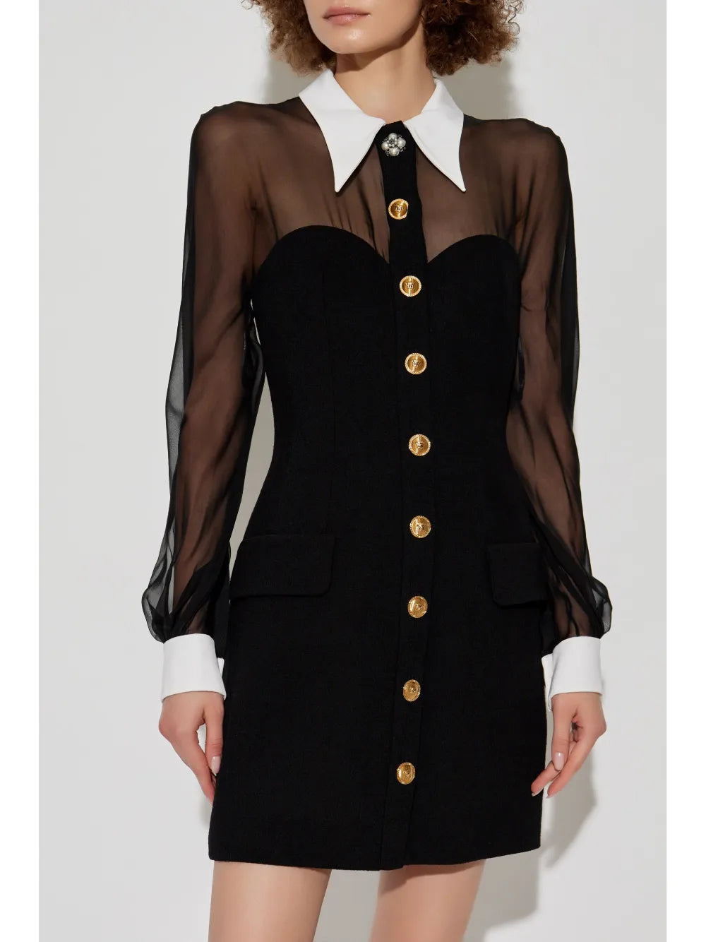 Mini strapless black dress
