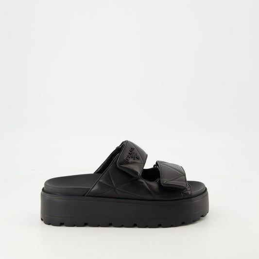 Quilted Leather Mules