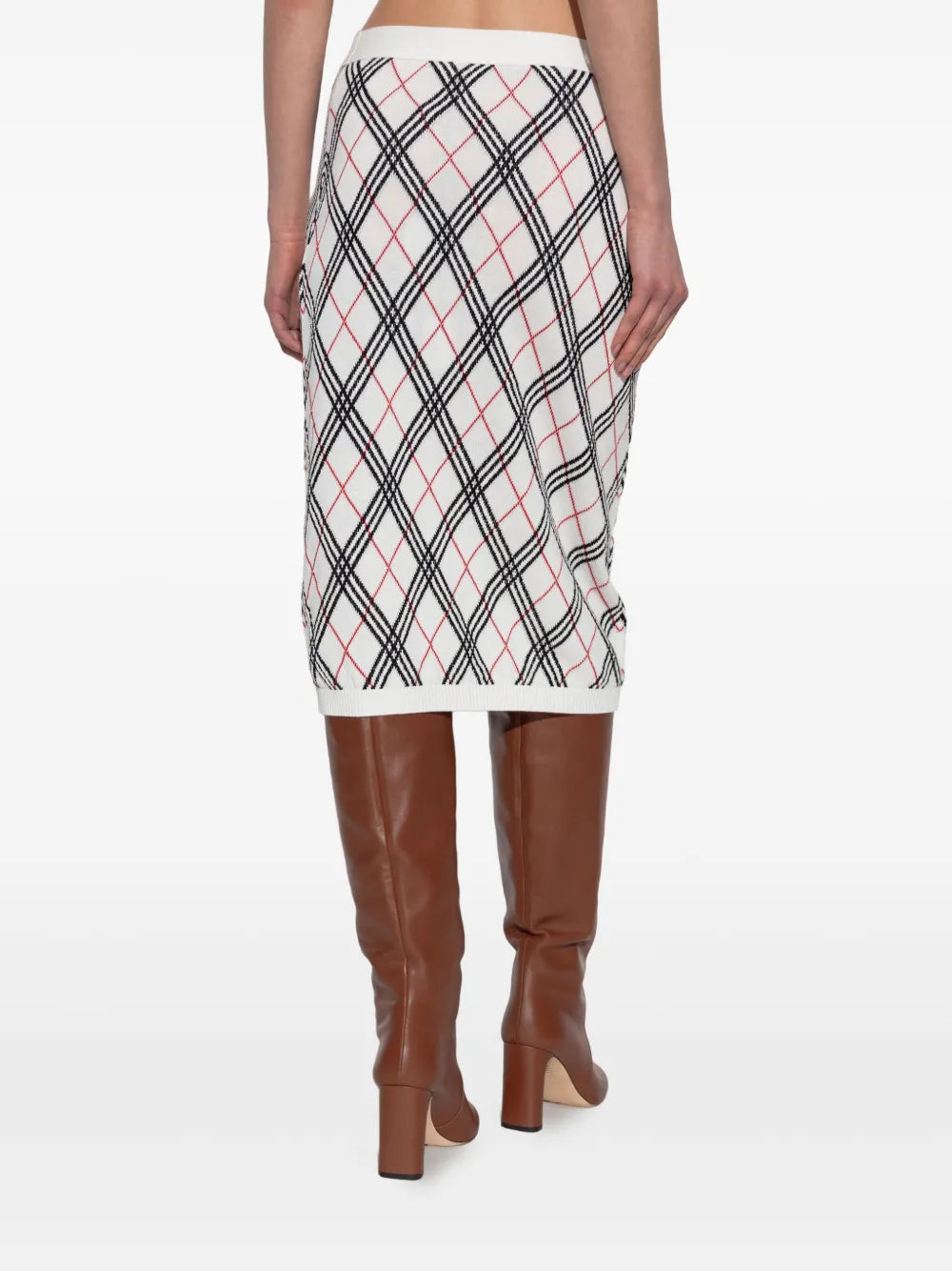 Midi Check Skirt