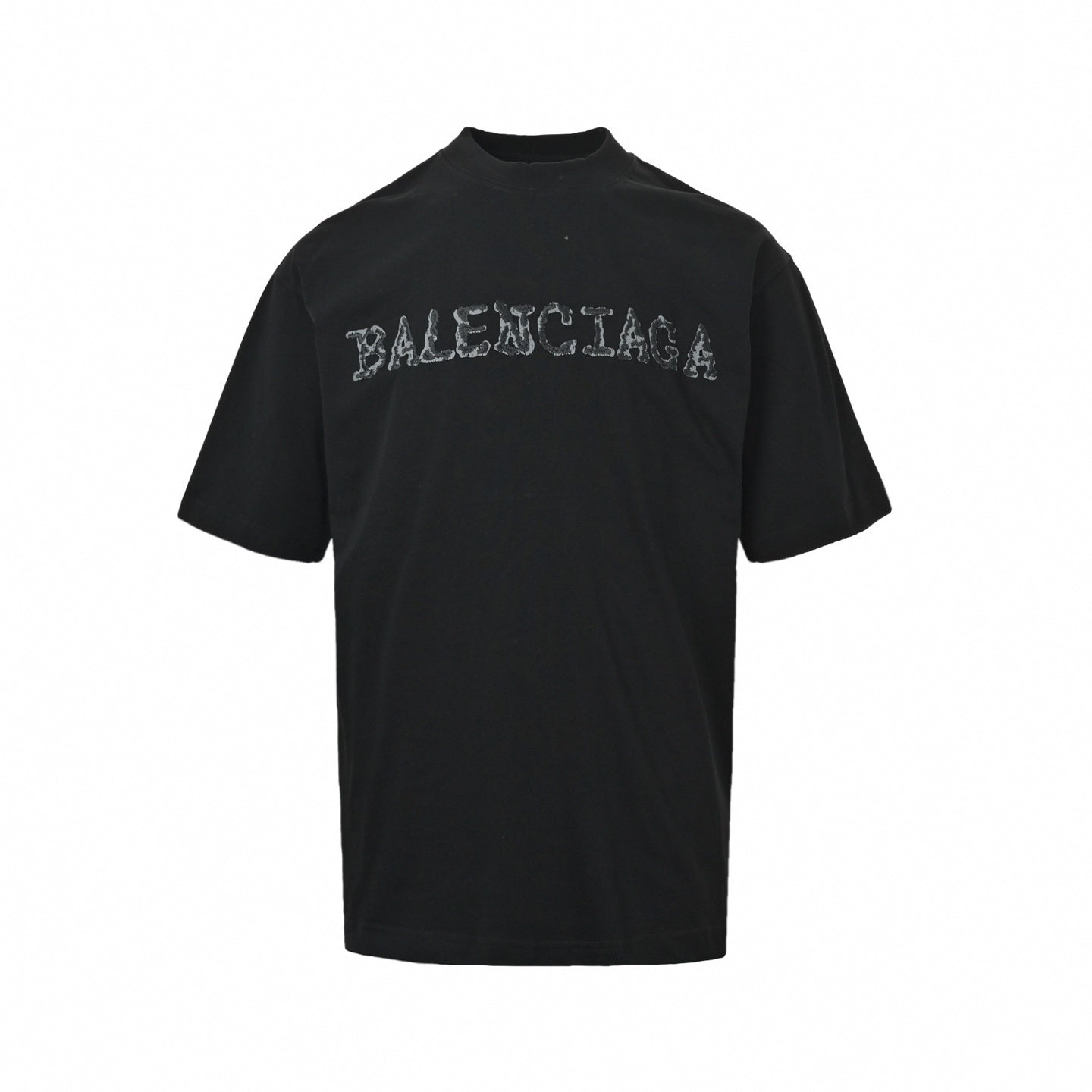 Distressed BB Paris Appliqué T-Shirt | Black