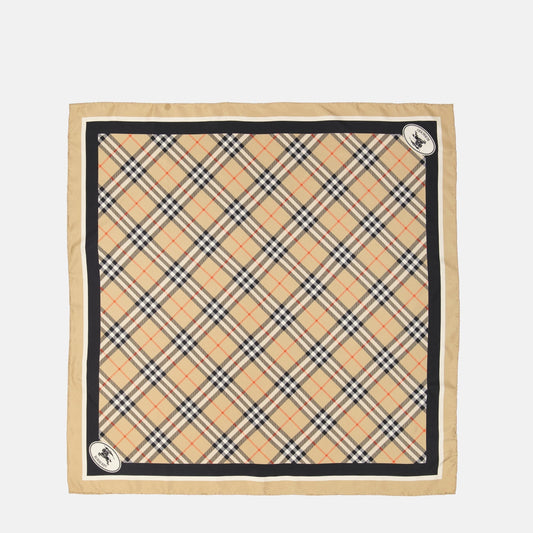 Checked Silk Scarf