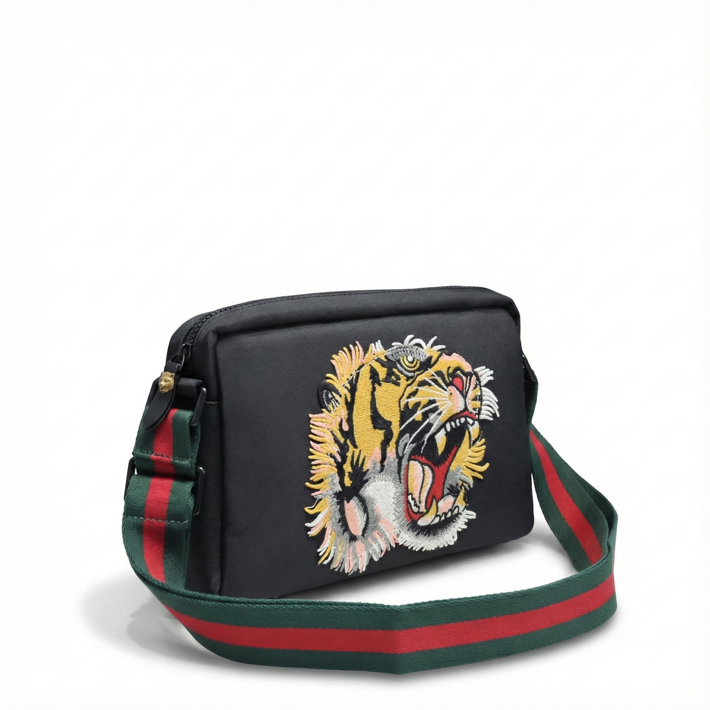 Tiger Embroidered GG Supreme Small Messenger Bag
