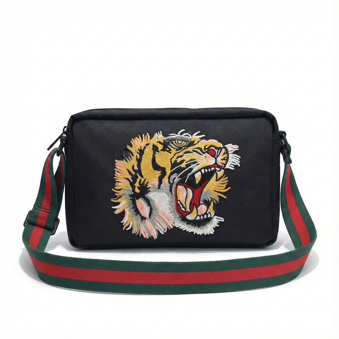 Tiger Embroidered GG Supreme Small Messenger Bag
