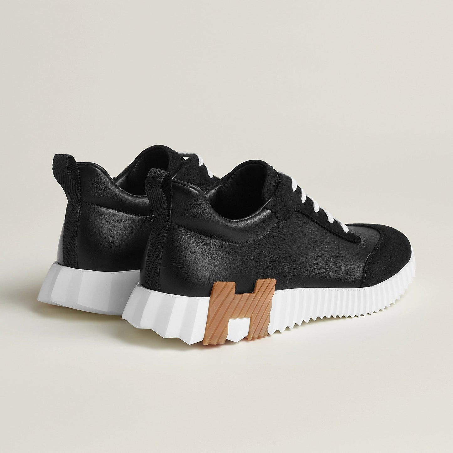Bounce Sneaker – Black Calfskin with Signature “H” Sole