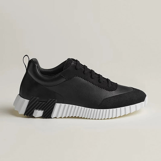 Bouncing Sneaker in Black Calfskin and Suede