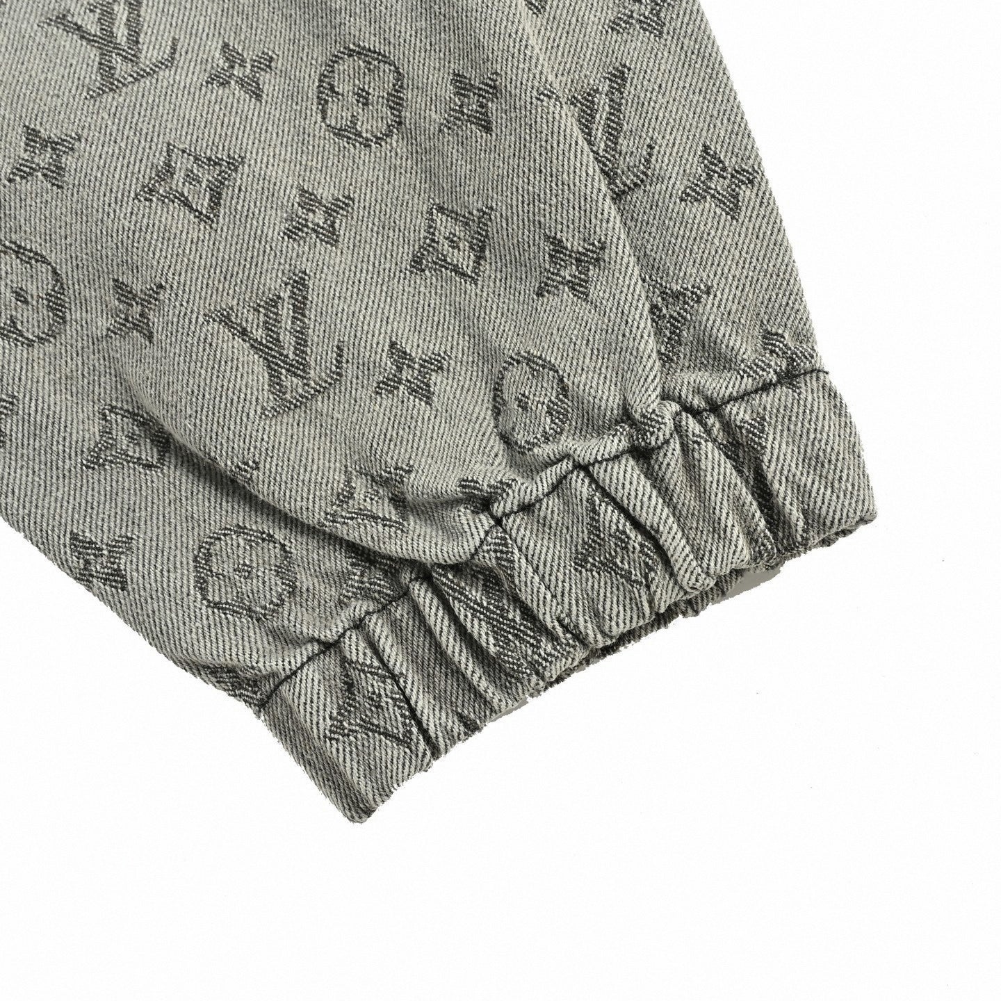 Monogram Jacquard Denim Zip-Up Hoodie