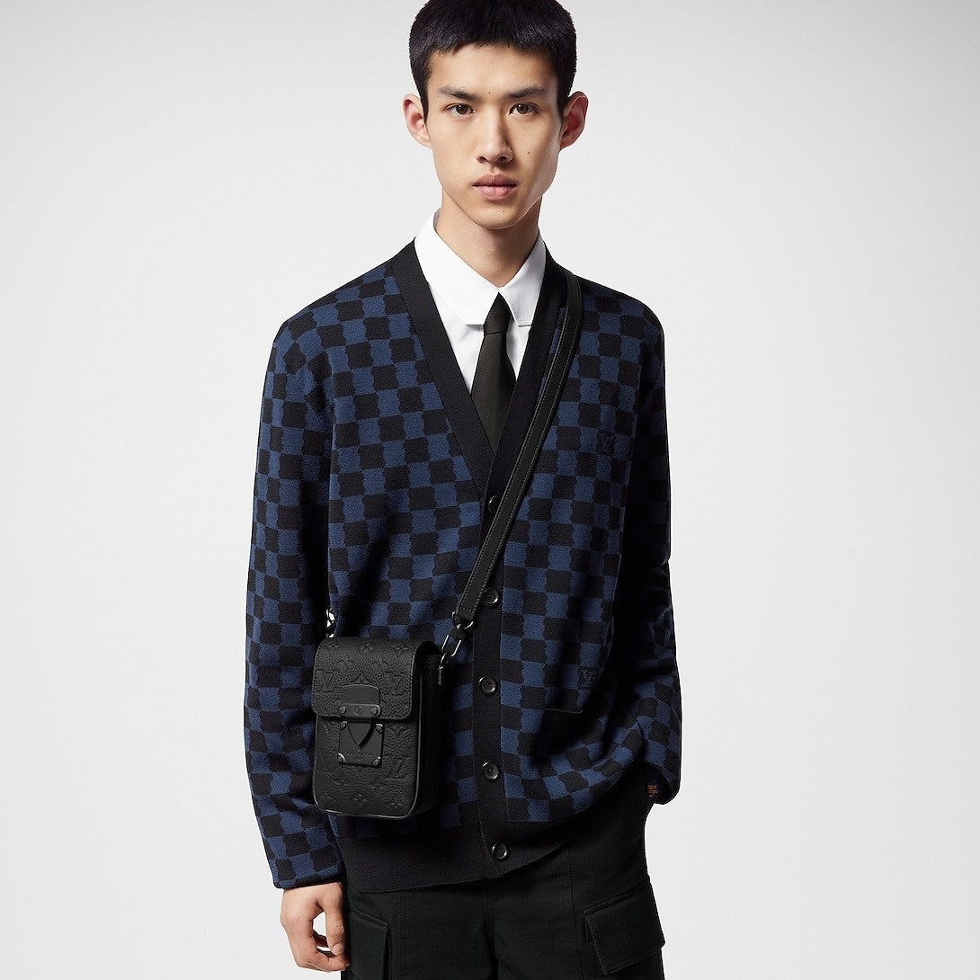 S-Lock Vertical Wearable Wallet in Black Taurillon Monogram Leather
