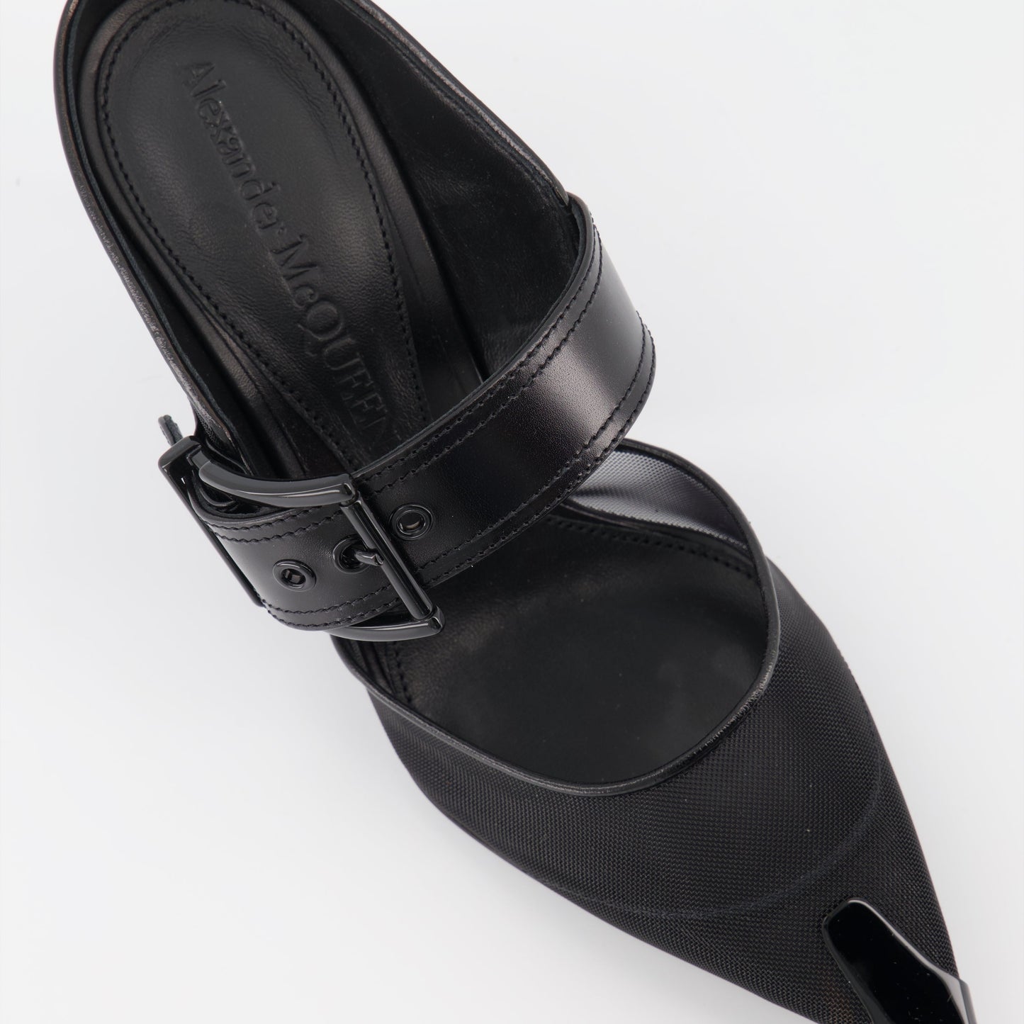 Punk buckle mules
