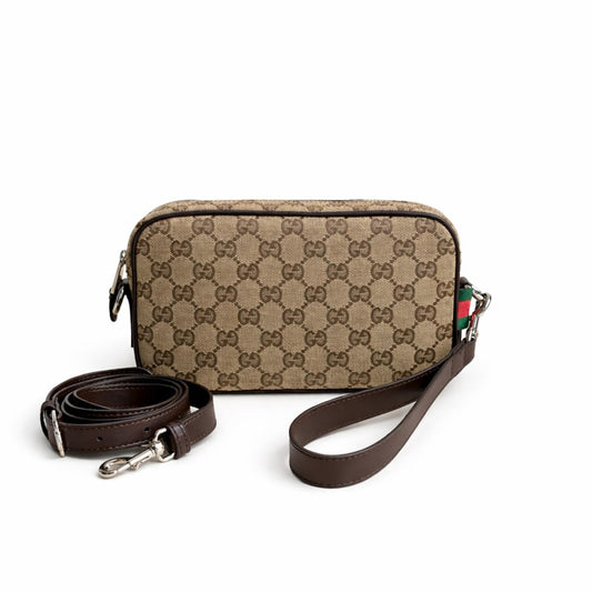 GG Canvas Shoulder Bag – Beige & Brown