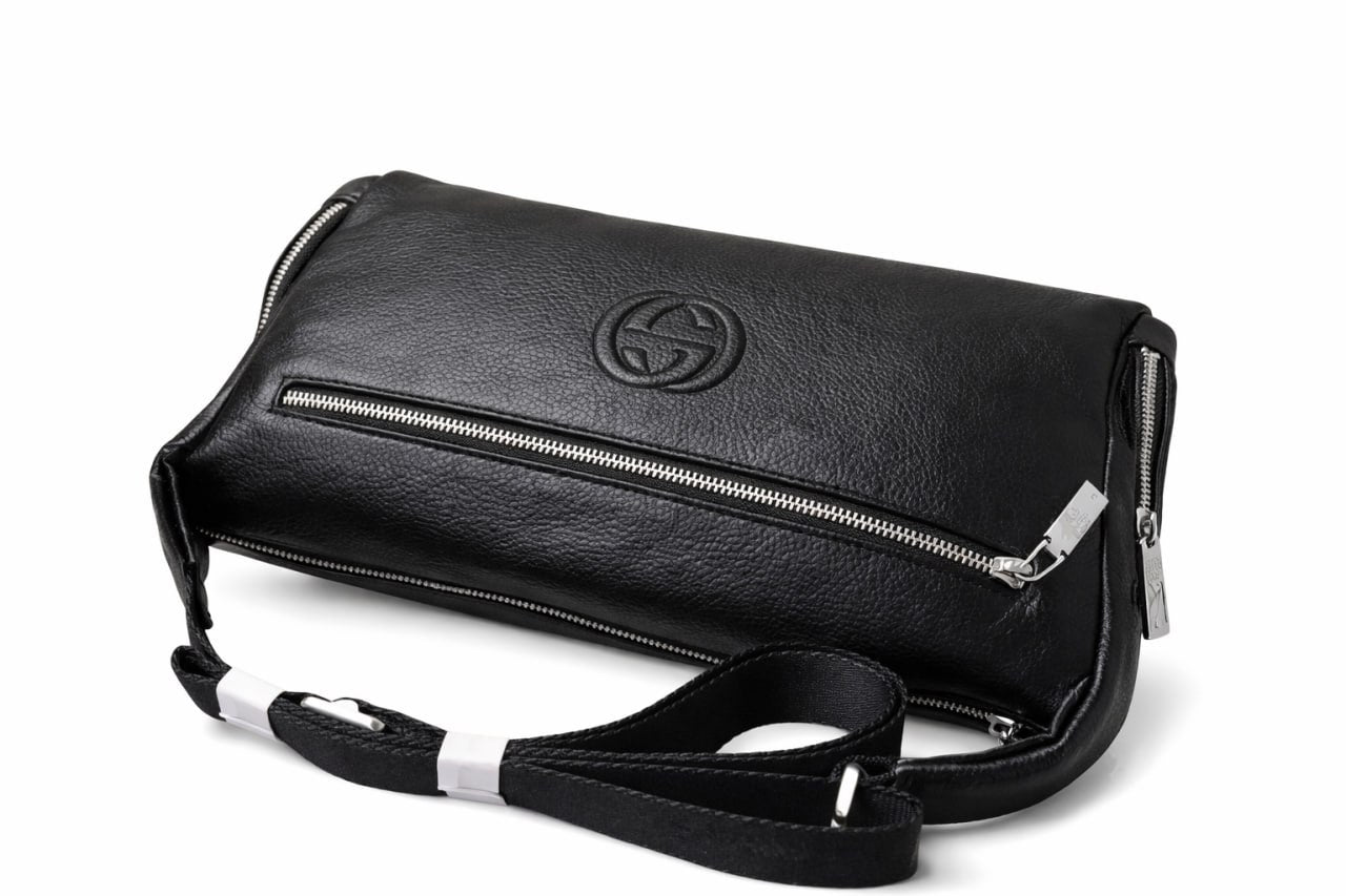 Interlocking G Leather Crossbody Shoulder Bag – Black