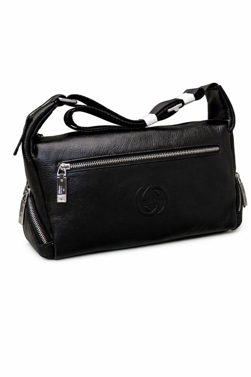 Interlocking G Leather Crossbody Shoulder Bag – Black