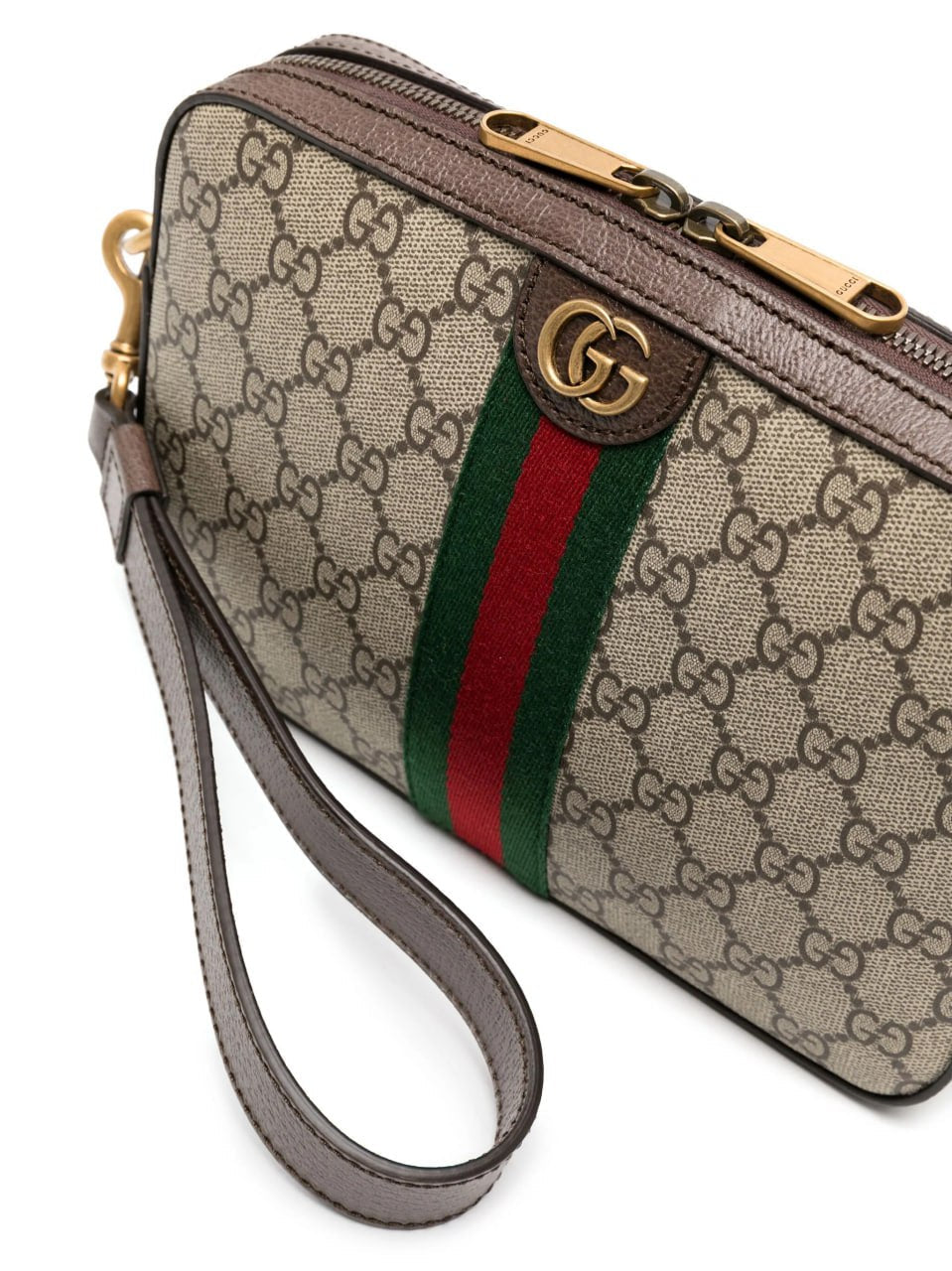 GG Supreme Canvas Camera Crossbody Bag with Web Stripe – Beige/Ebony