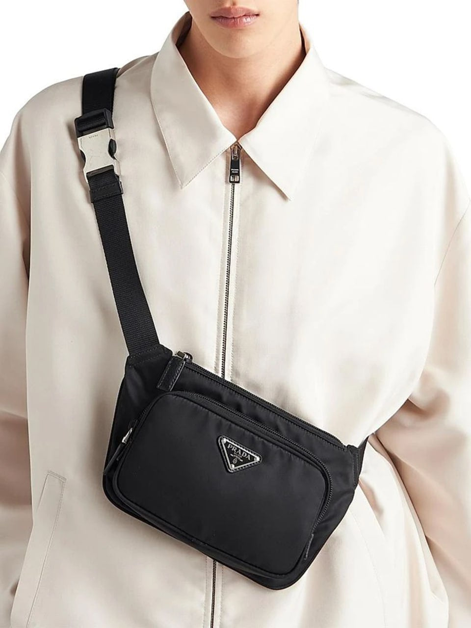 Re-Nylon Crossbody Belt Bag – Black