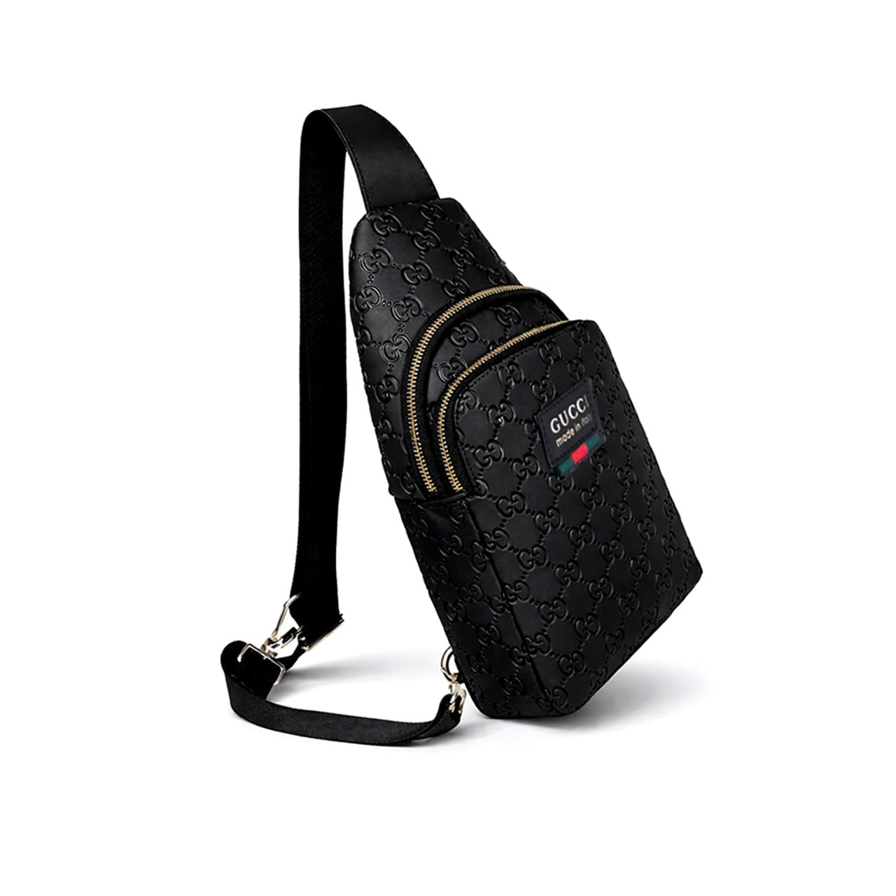 GG Embossed Leather Sling Bag