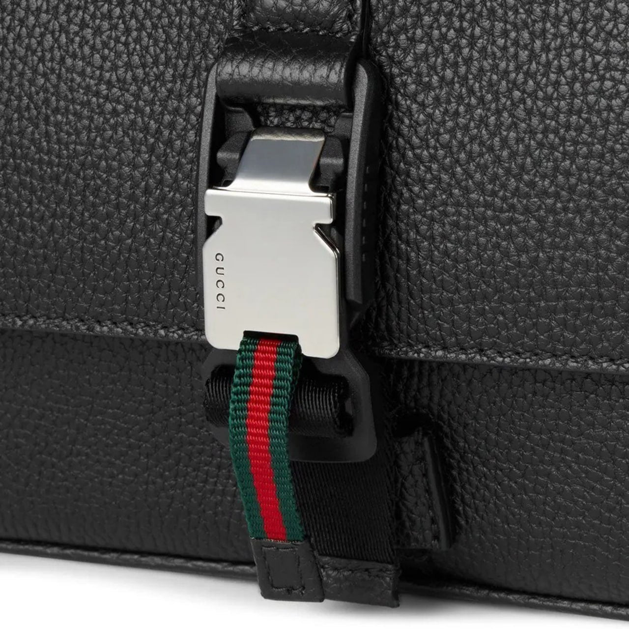 Gucci Web Small Leather Shoulder Bag – Black