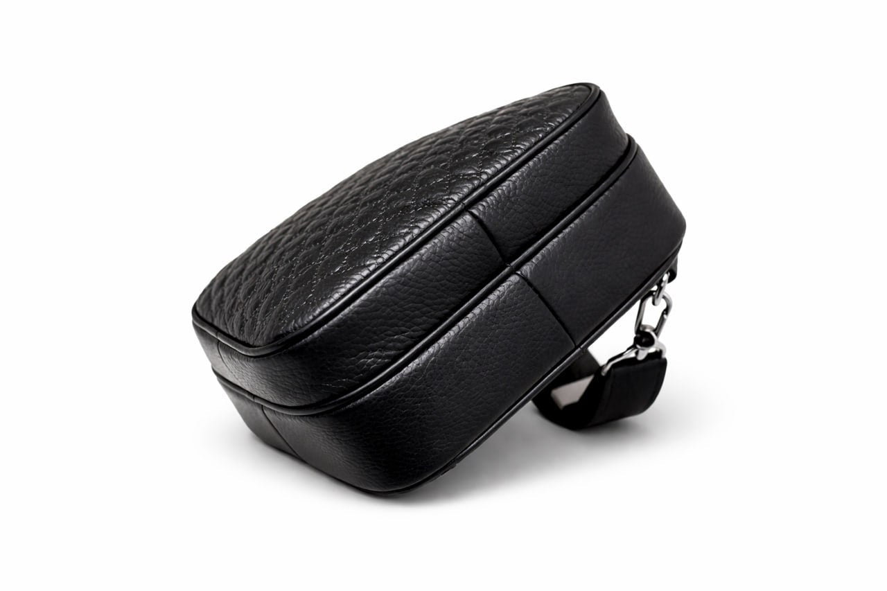 GG Embossed Leather Crossbody Bag – Black