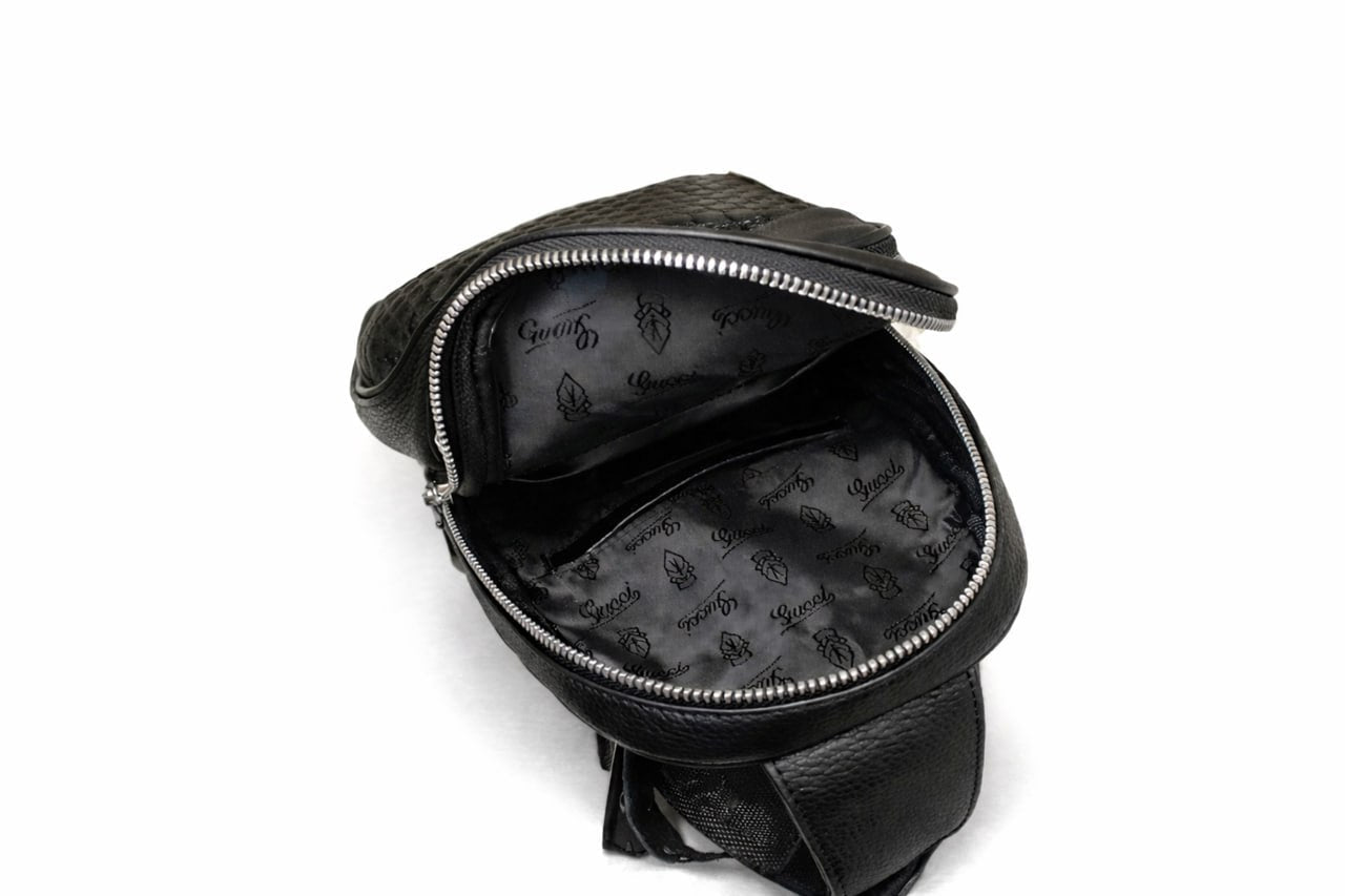 GG Embossed Leather Crossbody Bag – Black