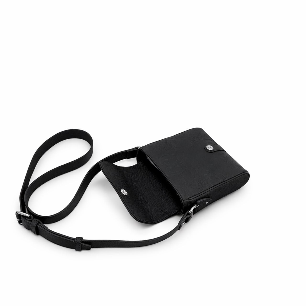 Gucci Embossed GG Leather Mini Crossbody Bag – Black