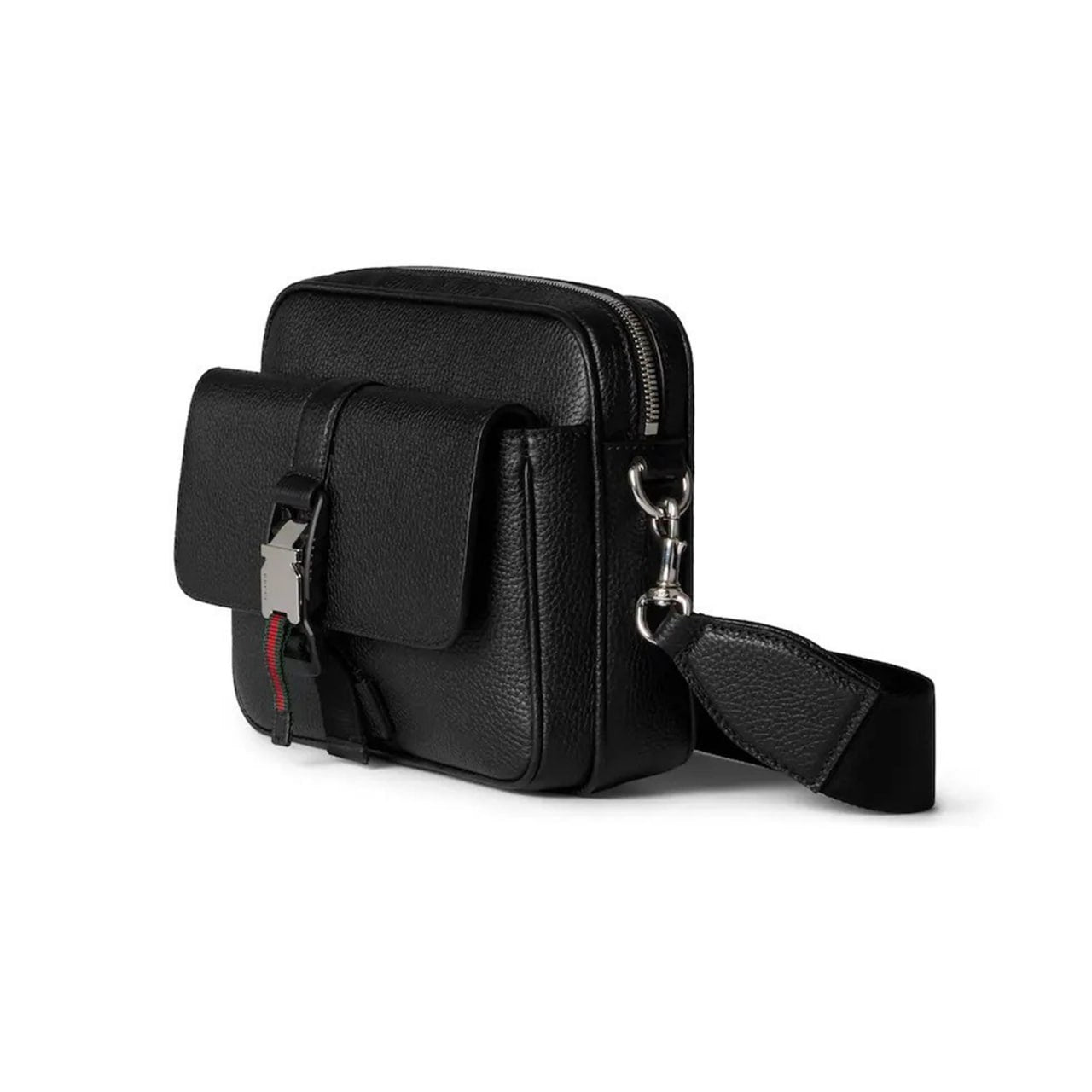 Gucci Web Small Leather Shoulder Bag – Black