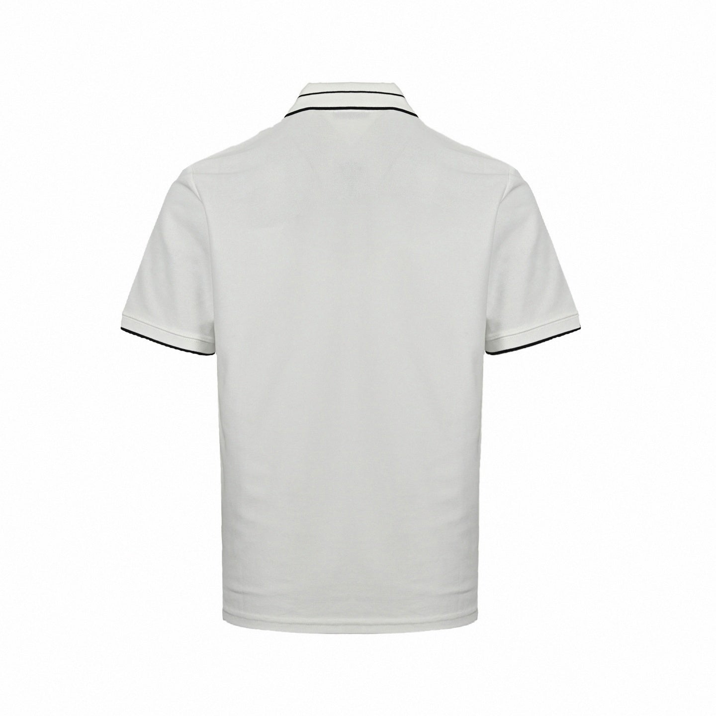 Logo Placket Pique Polo Shirt | Black & White
