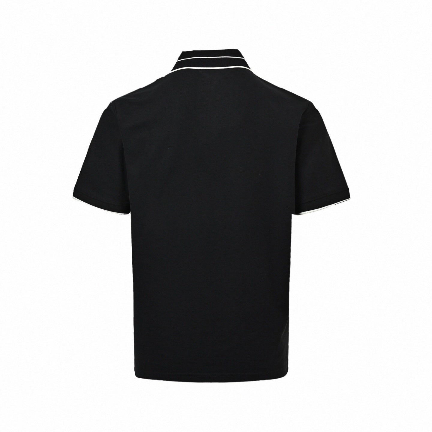Logo Placket Pique Polo Shirt | Black & White